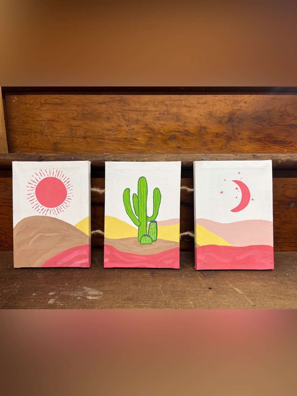 Handpainted Desert Trio Canvas Set